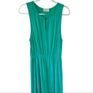 Everly Large Teal Green Sleeveless Scoop Neck Maxi Dress